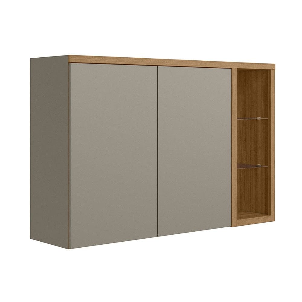 Armário Aéreo 2 Portas com LED em MDF Allure Linea Brasil
