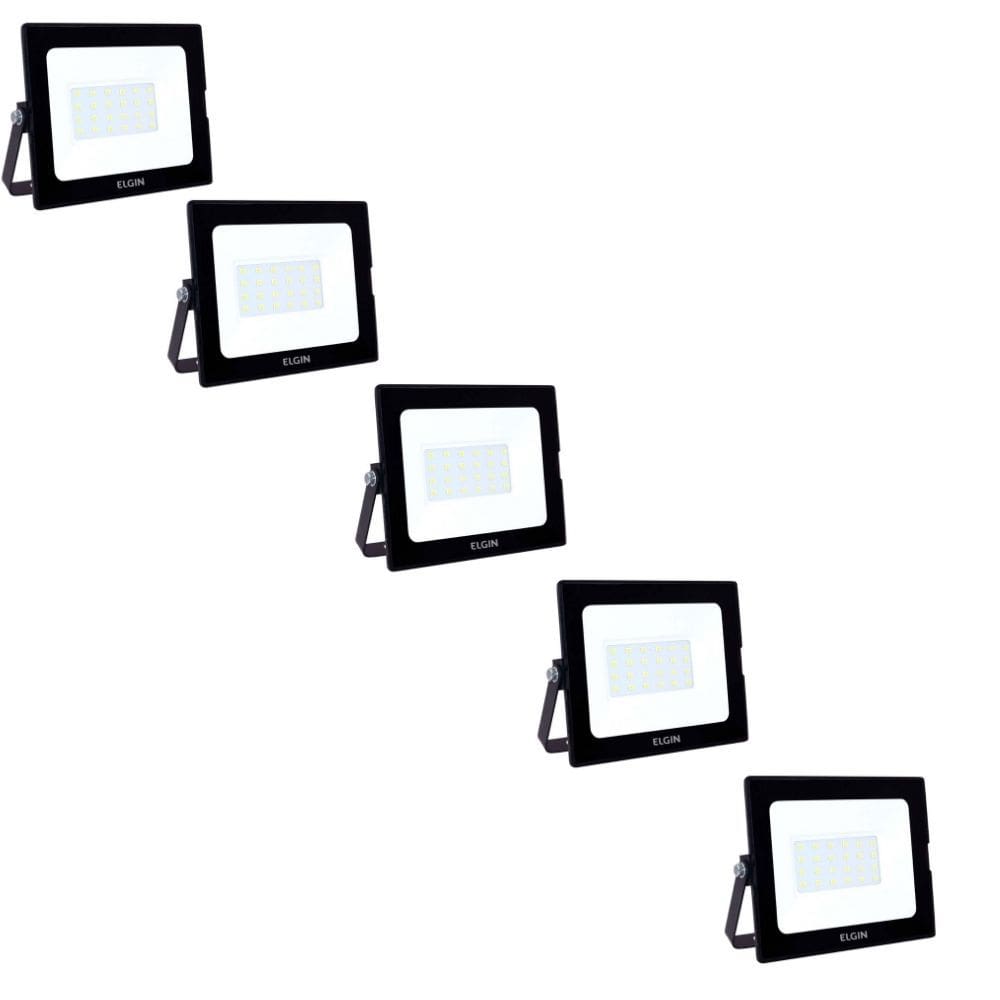 Kit 5 Projetor Led Elgin Refletor 30W 6500K Bivolt