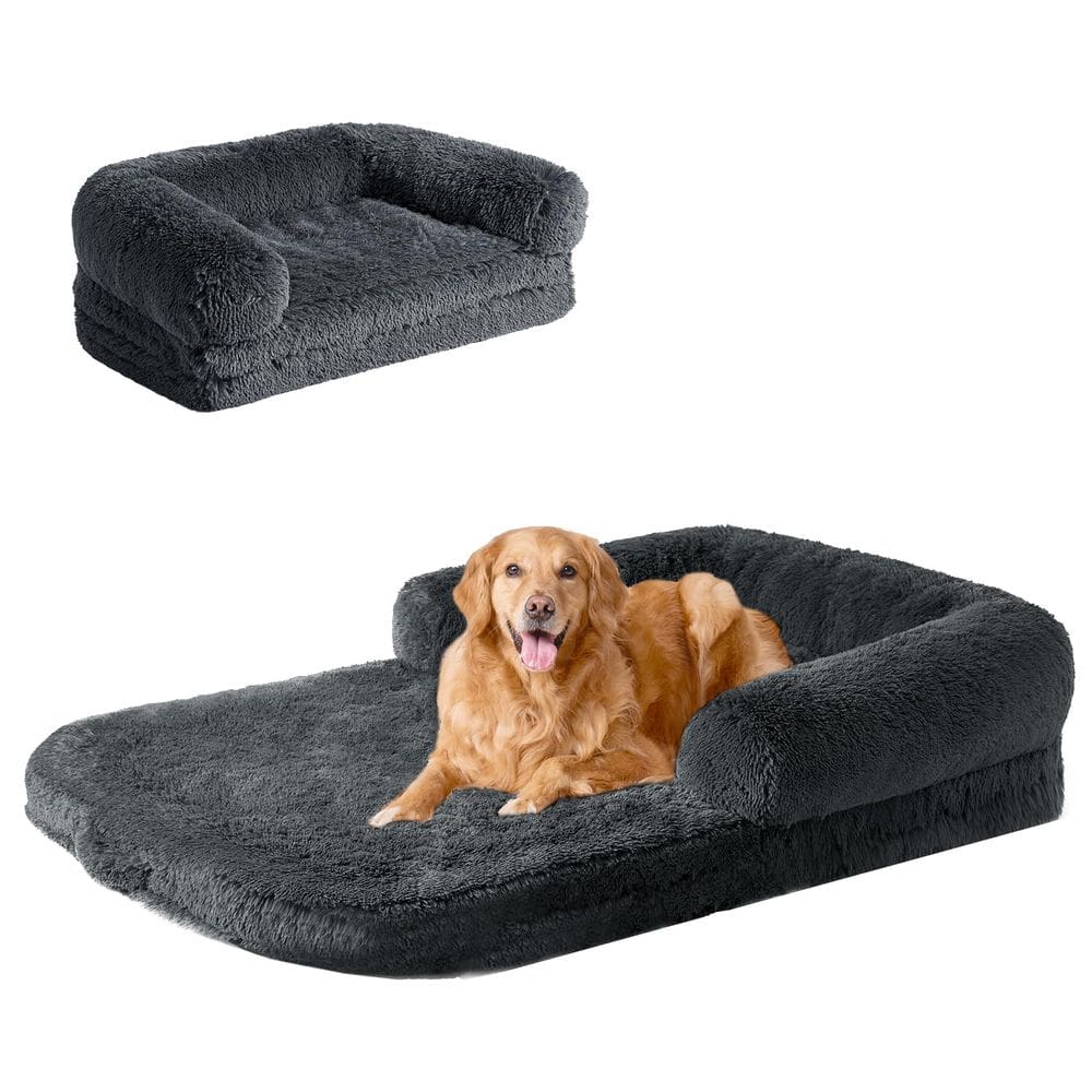 Cama para cães EHEYCIGA, dobrável XXL, pele sintética, espuma viscoelástica fofa