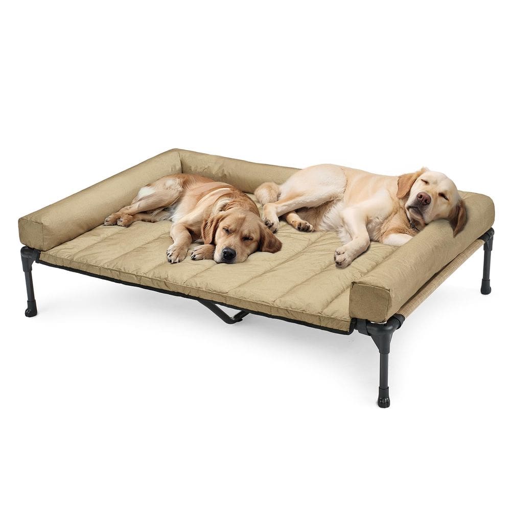 Cama para cães Veehoo Cooling Elevated com almofada impermeável 150x95cm