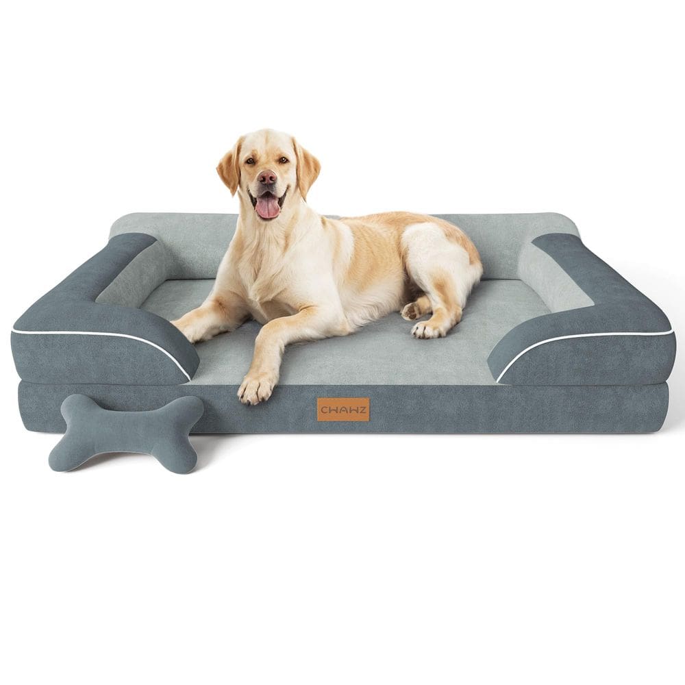 Cama ortopédica para cães CWAWZ Jumbo para cães extra grandes, cinza