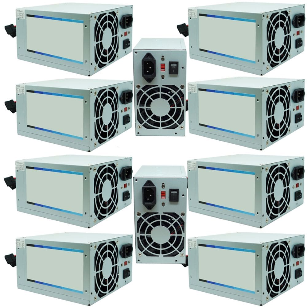 KIt 10 Fontes Pc Atx 200W Reais Real Silenciosa com Cabo de Força Nova Knup KP-517 Cinza Bivolt