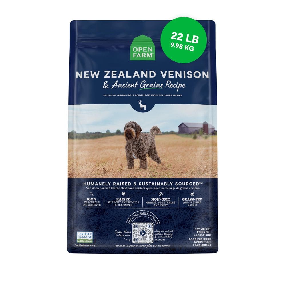 Comida seca para cães Open Farm Ancient Grains 10 kg de carne de veado neozelandesa