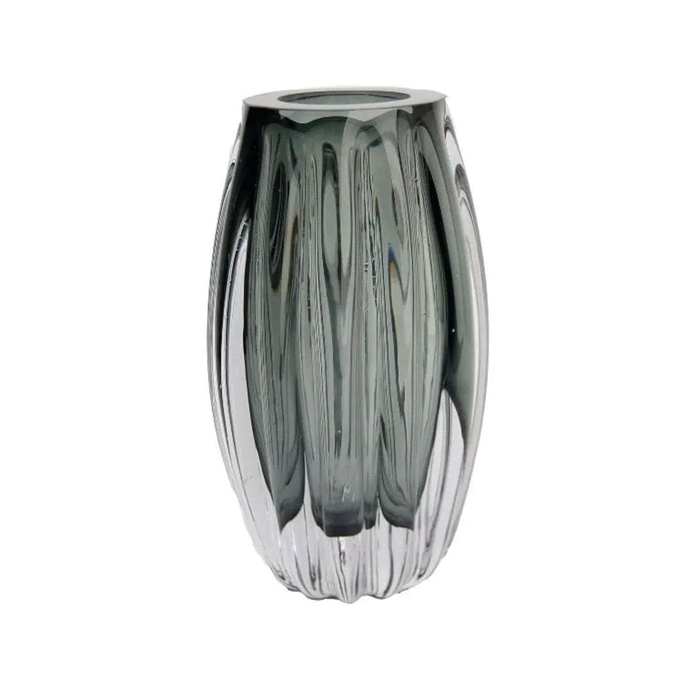 Cachepot De Murano Importado Vaso Decoração Grande Cinza