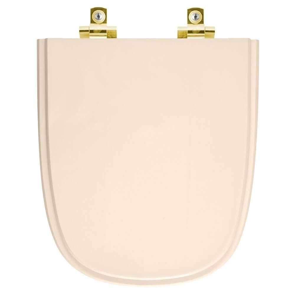 Assento Sanitário Soft Close Ibiza Shell Para Vaso Incepa Com Ferragem Dourada