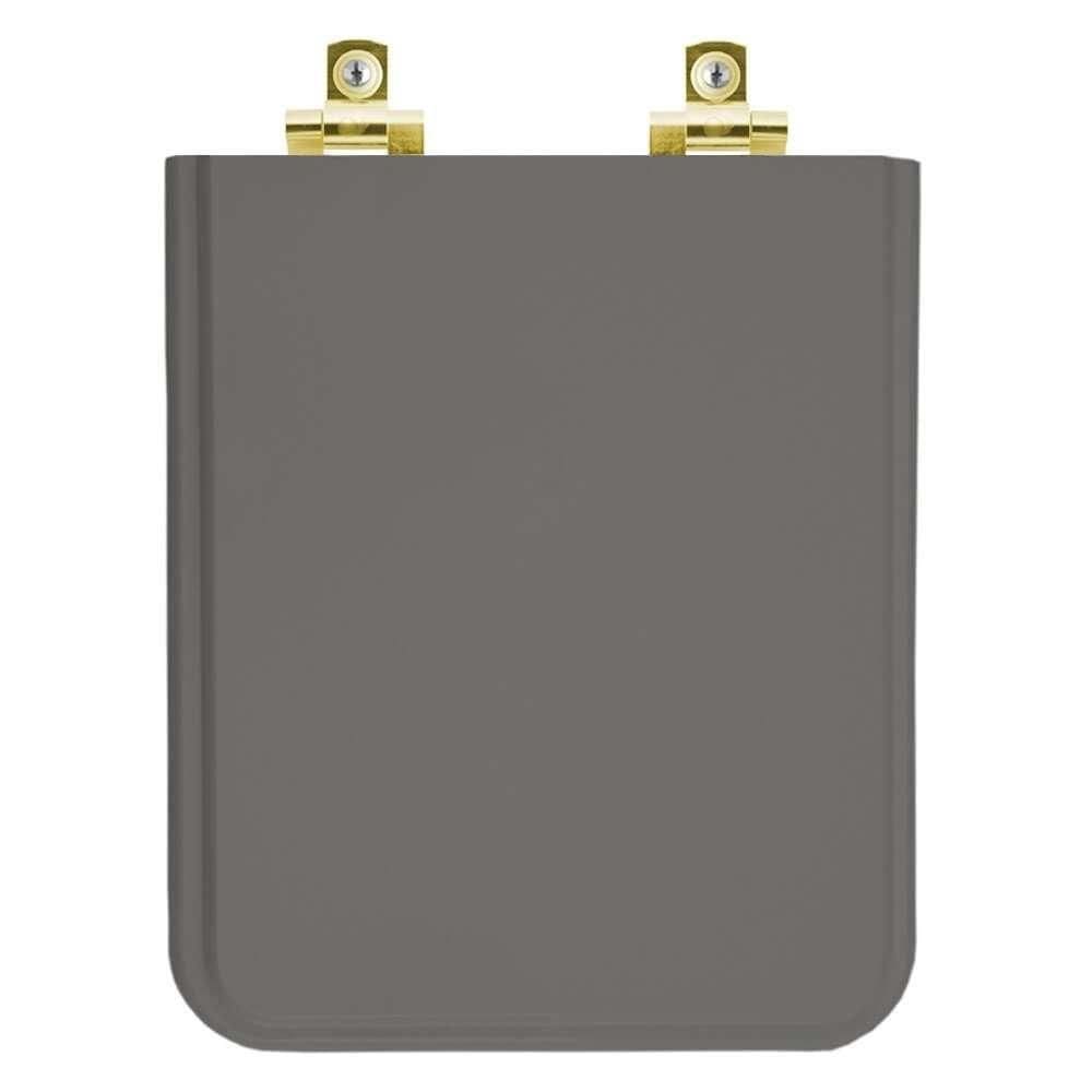Assento Sanitário Soft Close Square Cinza Ambar Para Vaso Incepa Com Ferragem Dourada