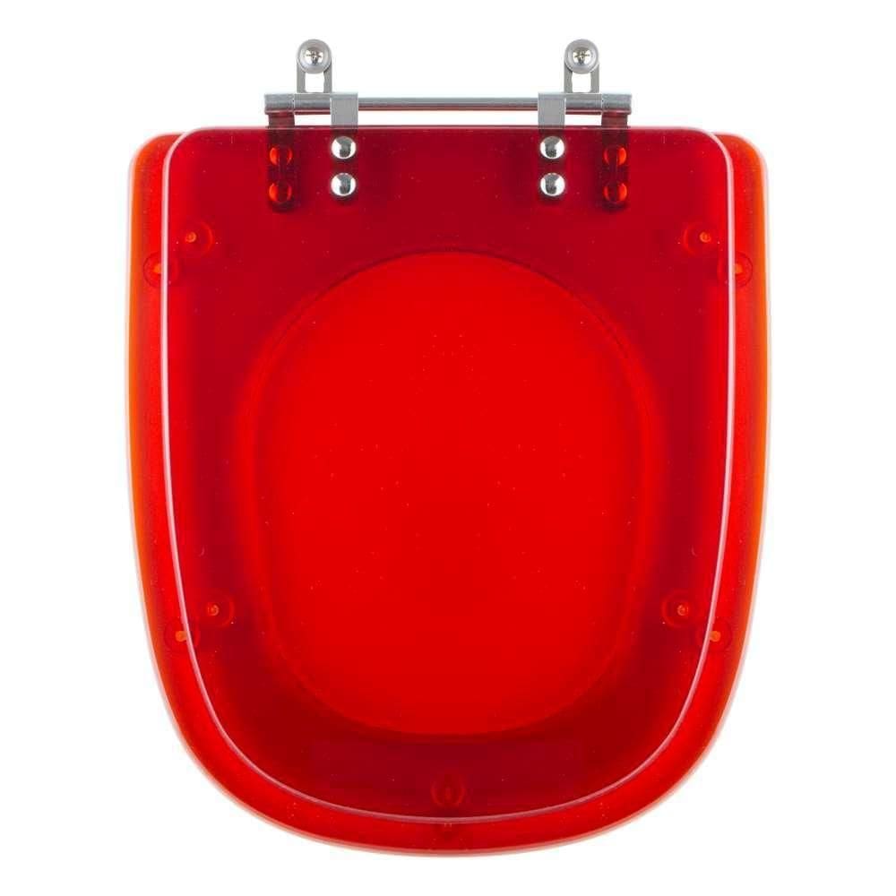 Assento Sanitario Poliester Ibiza Vermelho Transparente Para Vaso Incepa