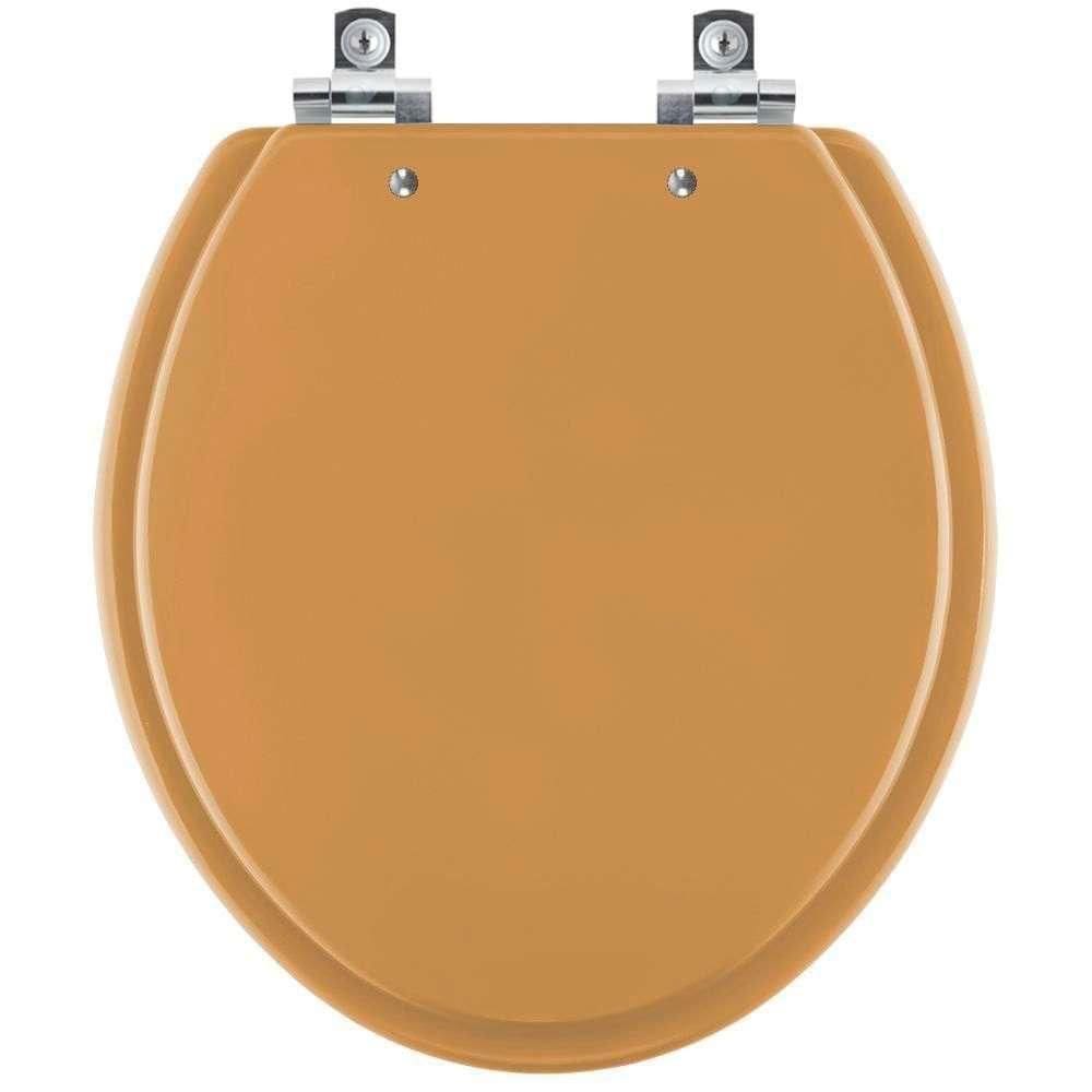 Assento Sanitário Soft Close Saveiro Amarelo Terra Para Vaso Celite