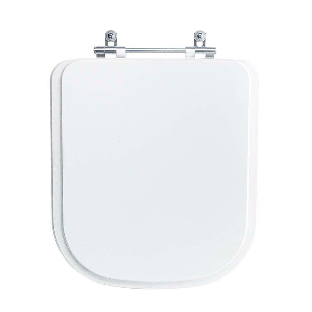 Tampa Vaso Sanitário Madeira Laqueada Quadra Branco Para Bacia Deca