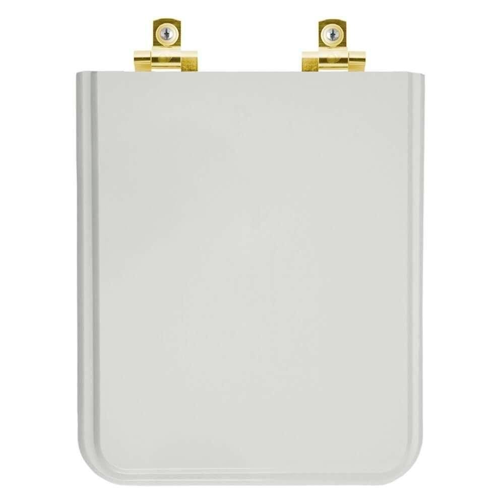Assento Sanitário Soft Close Square Cinza Platina Para Vaso Incepa Com Ferragem Dourada