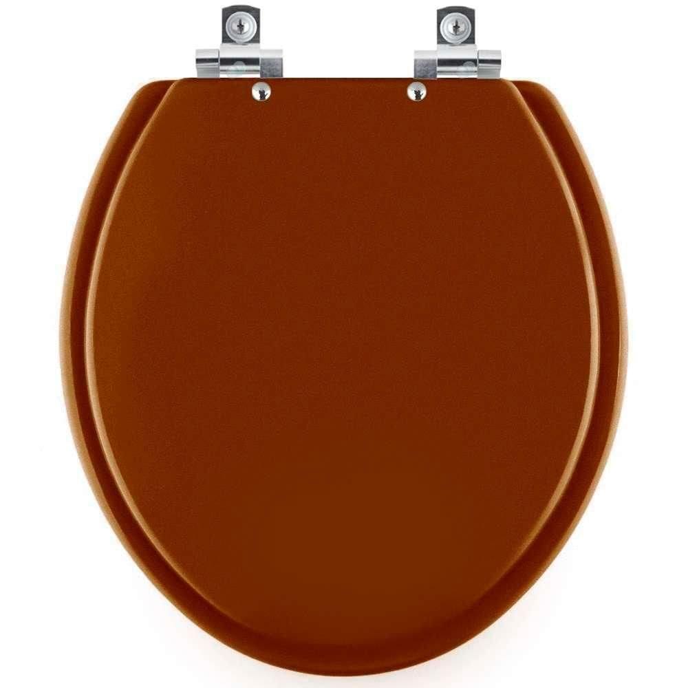 Assento Sanitário Soft Close Convencional Oval Caramelo Para Vaso Deca