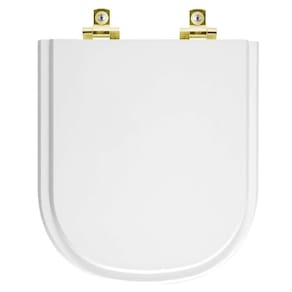 Assento Sanitário Soft Close Etna Branco Para Vaso Icasa Com Ferragem Dourada