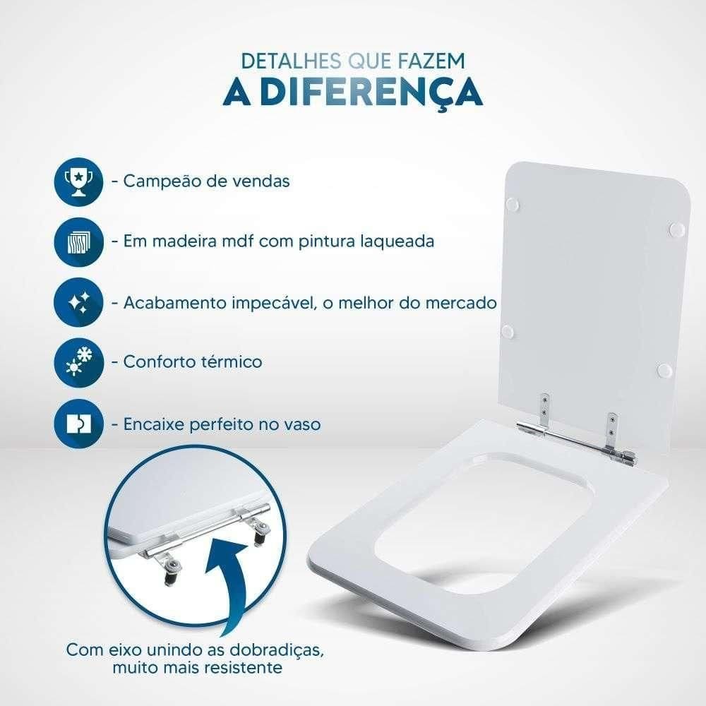 Assento Sanitário Square Bone (bege) Para Vaso Incepa