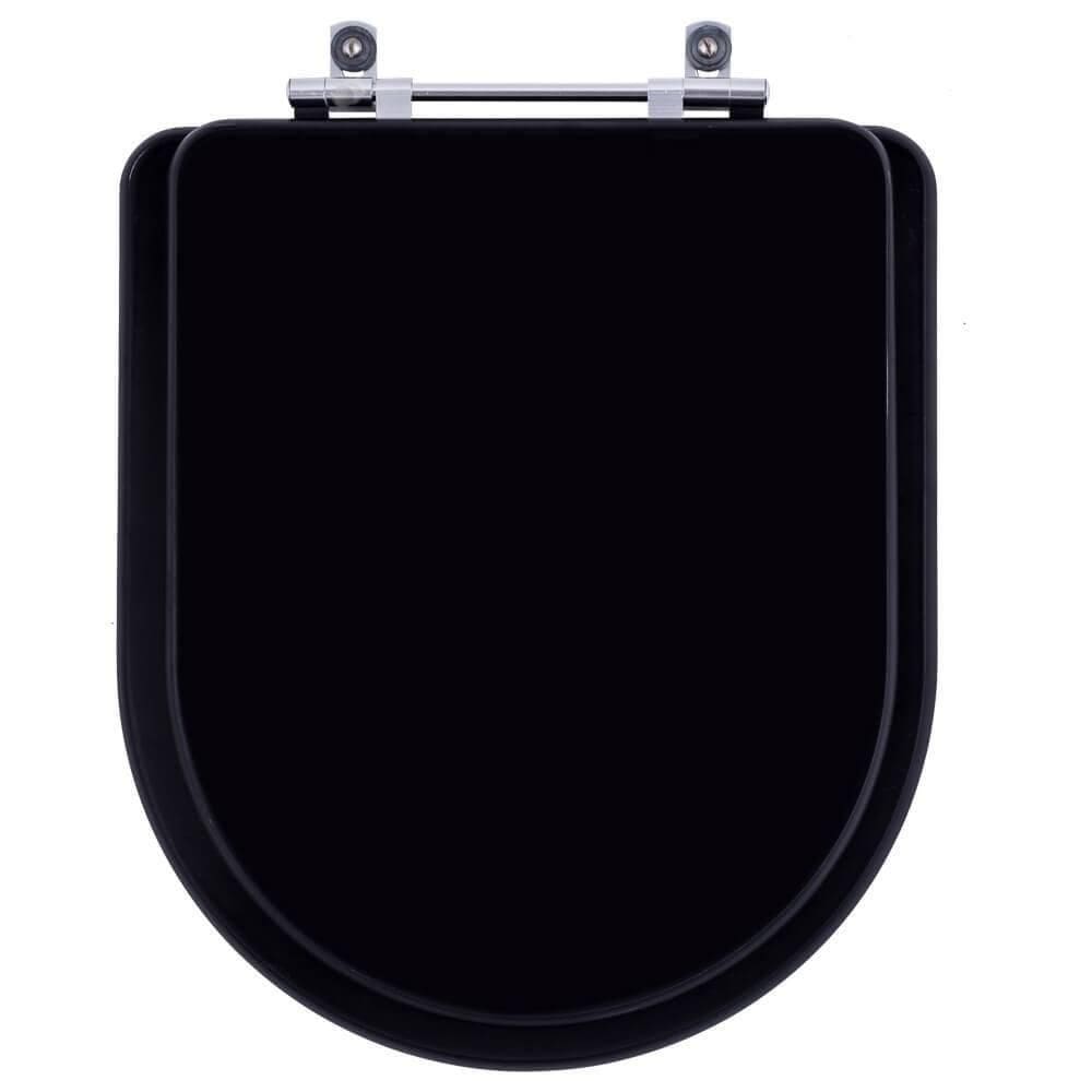 Assento Sanitário Poliester Carrara Ebano Preto Fosco Para Vaso Deca
