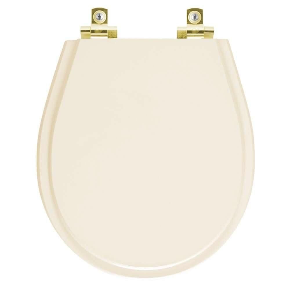 Assento Sanitário Soft Close Avalon Bone Para Vaso Ideal Standard Com Ferragem Dourada