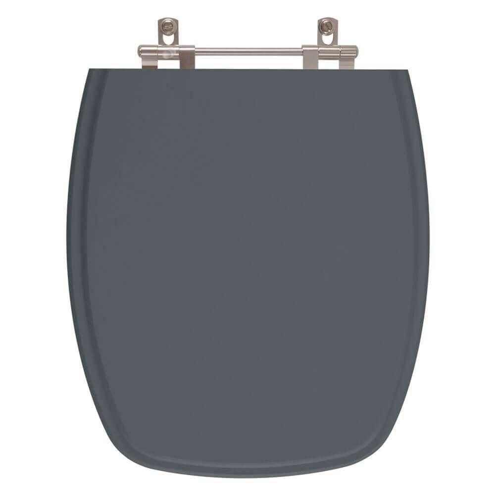 Assento Sanitário Laqueado Valentina Cinza Escuro Para Bacia Santamarina