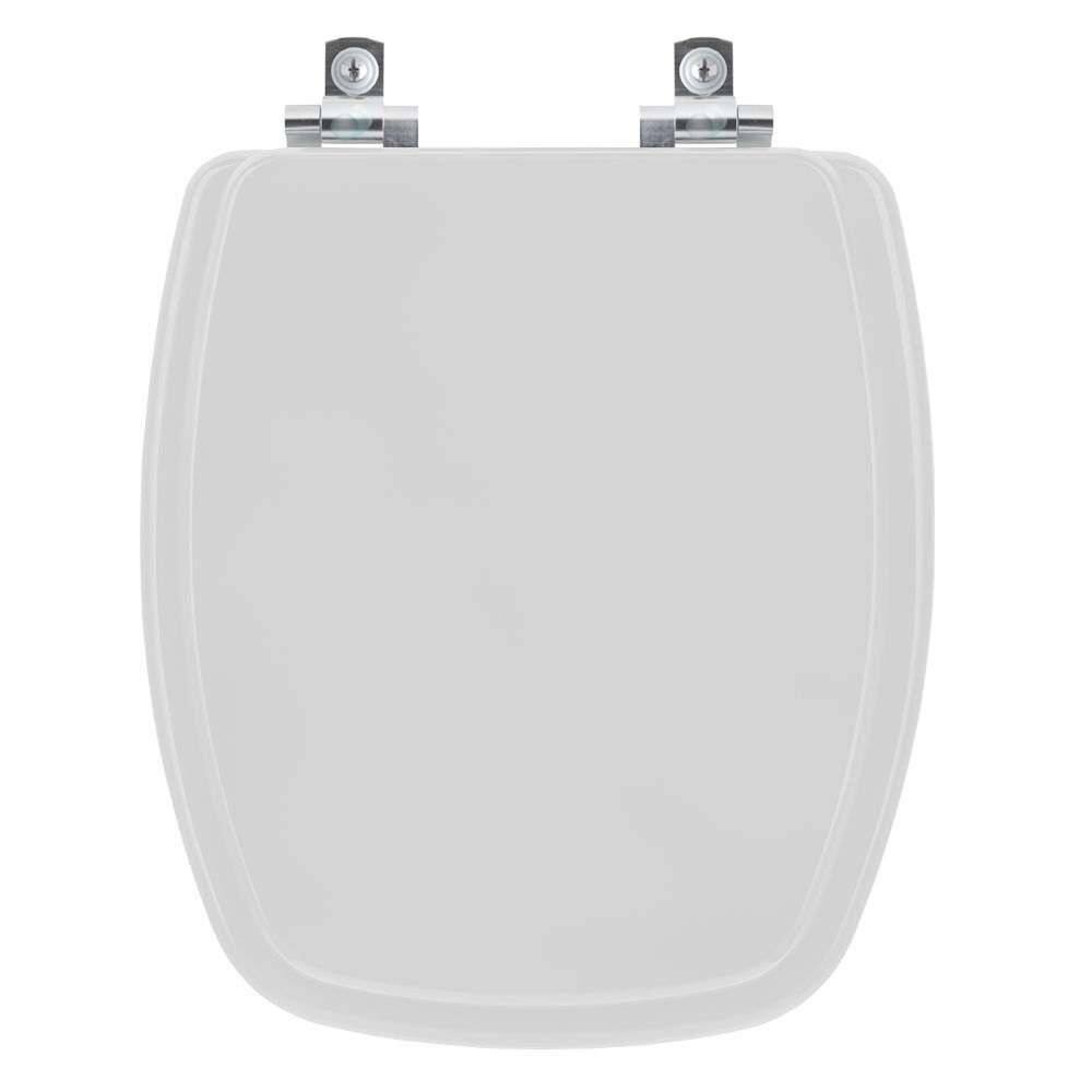 Assento Sanitário Soft Close Laguna Cinza Prata Para Vaso Hervy