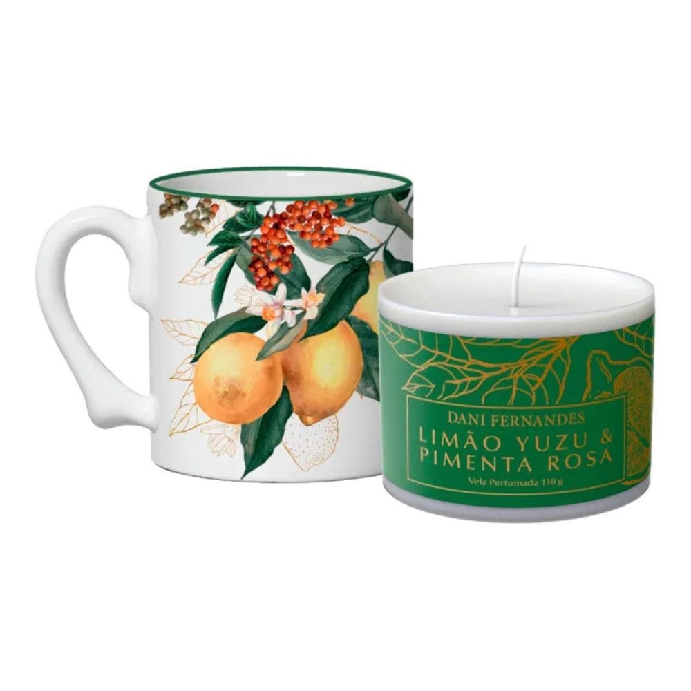 Kit Masterchef Caneca e Vela Perfumada Limão Yuzu e Pimenta