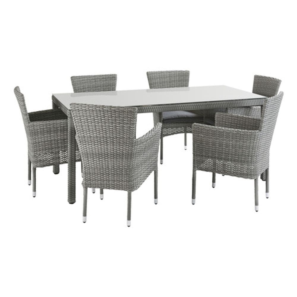 Conjunto Jardim Varanda Aluminio Vime Rattan 6 Pessoas - Rio