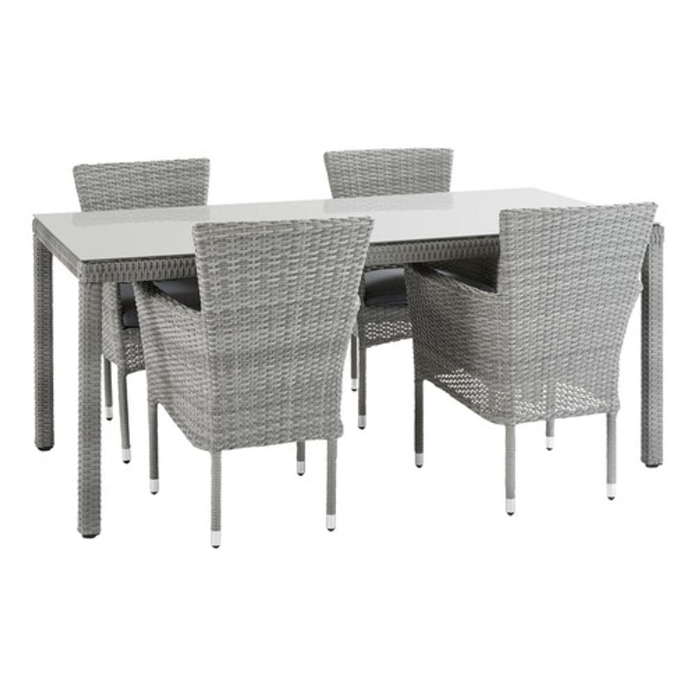 Conjunto Jardim Varanda Aluminio Vime Rattan 4 Pessoas - Rio