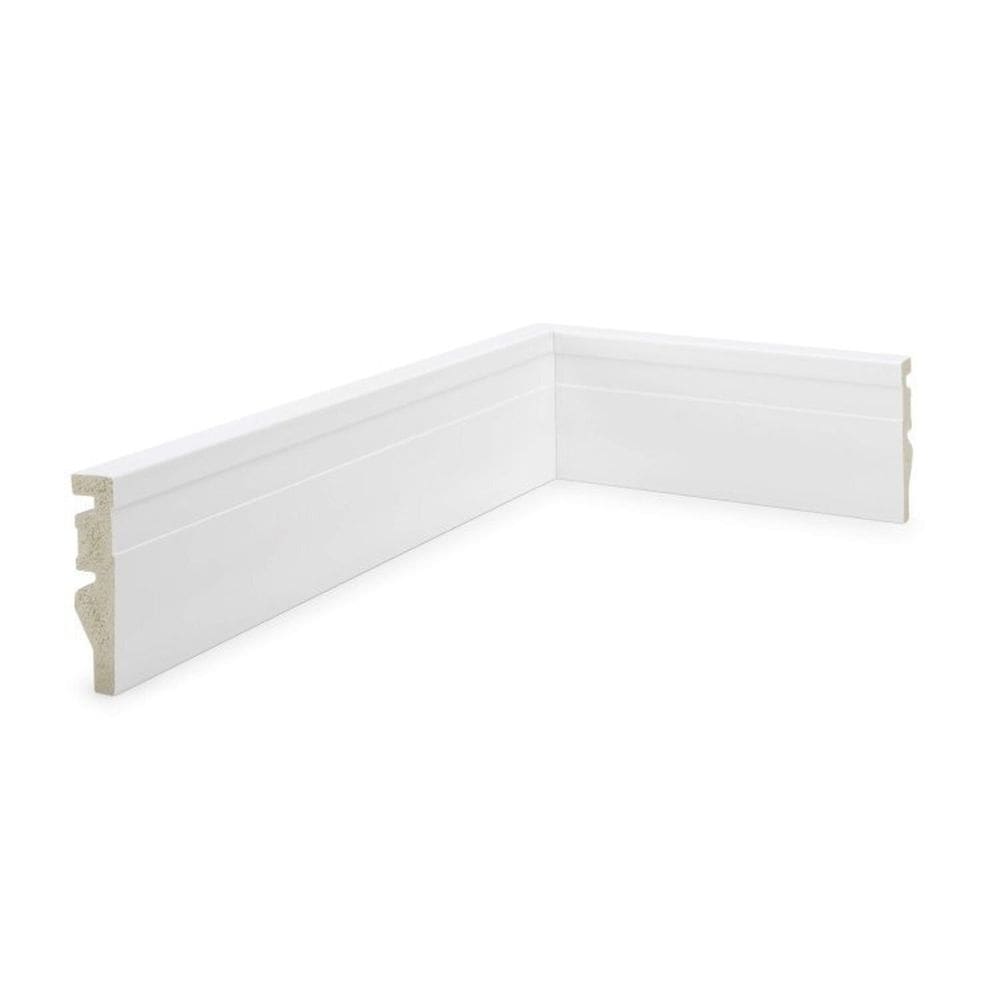 Kit Rodapé de Poliestireno 5 Barras Frisadas de 7cm x 2,40m Rende 12 Metros NFR
