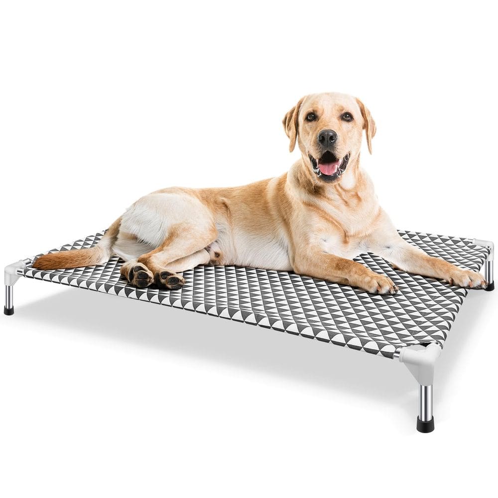 Cama para cães ao ar livre Kuntrust Elevated Raised Pet Cot 54 kg cinza