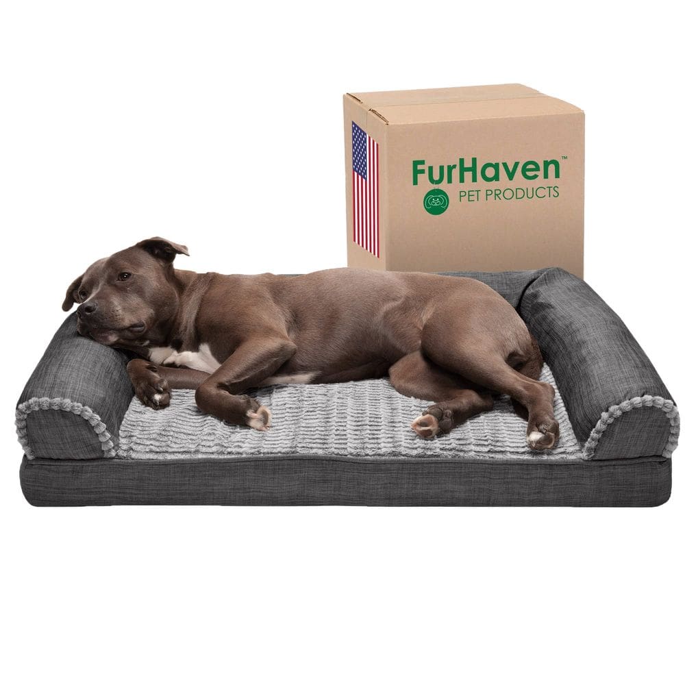 Cama ortopédica para cães Furhaven com almofadas removíveis e capa lavável