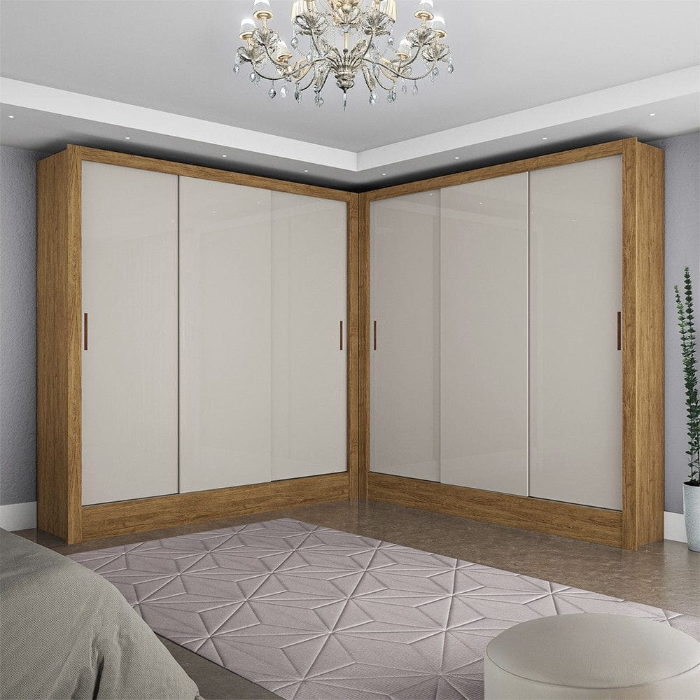 Closet Casal Duplo Fortaleza 6 Portas 12 Prateleiras