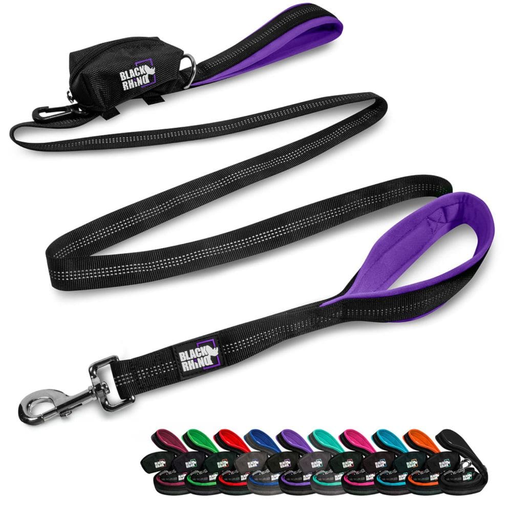 Coleira de cachorro Black Rhino Heavy Duty para cães de médio/grande porte, roxa