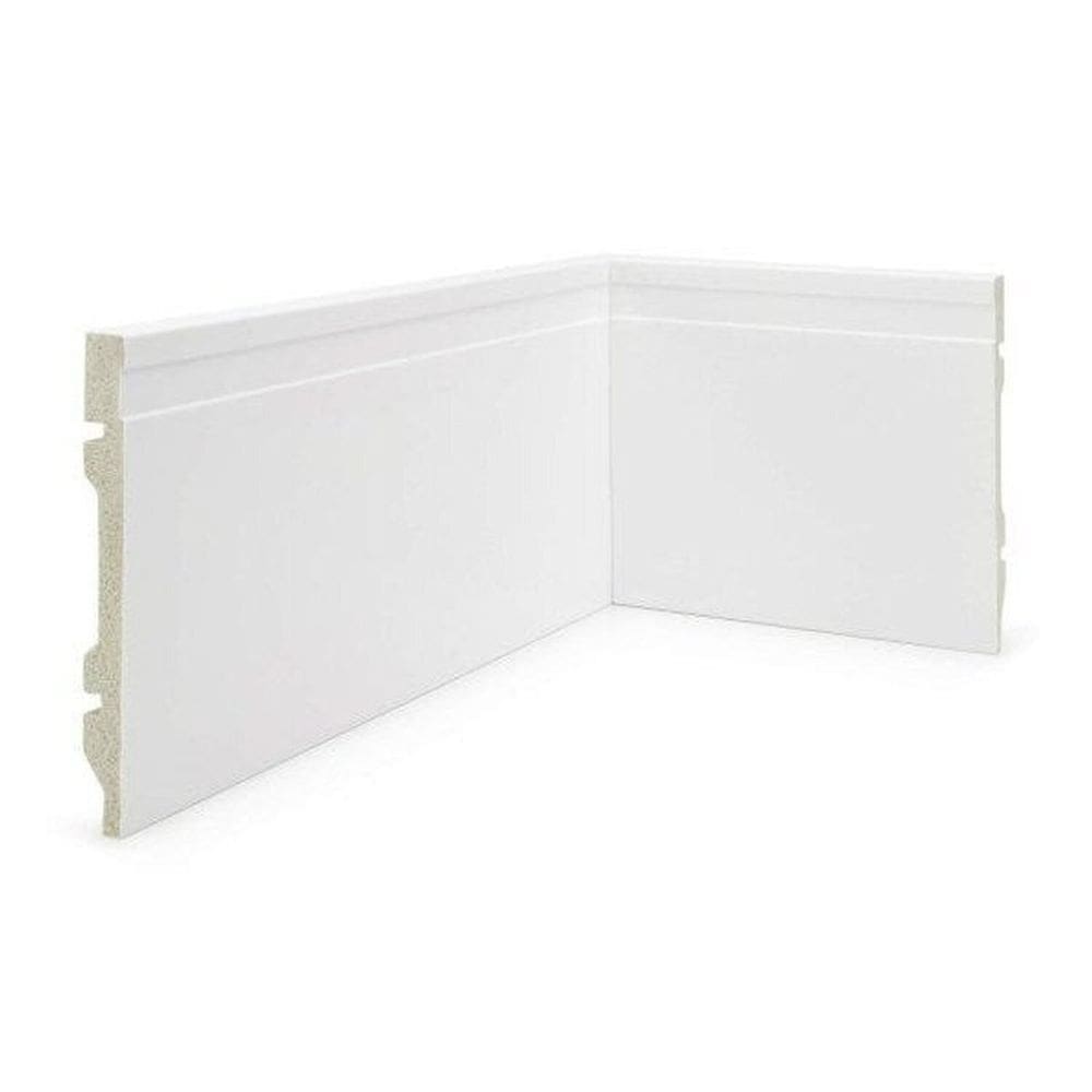 Kit Rodapé de Poliestireno 5 Barras Frisadas de 15cm x 2,40m Rende 12 Metros NFR