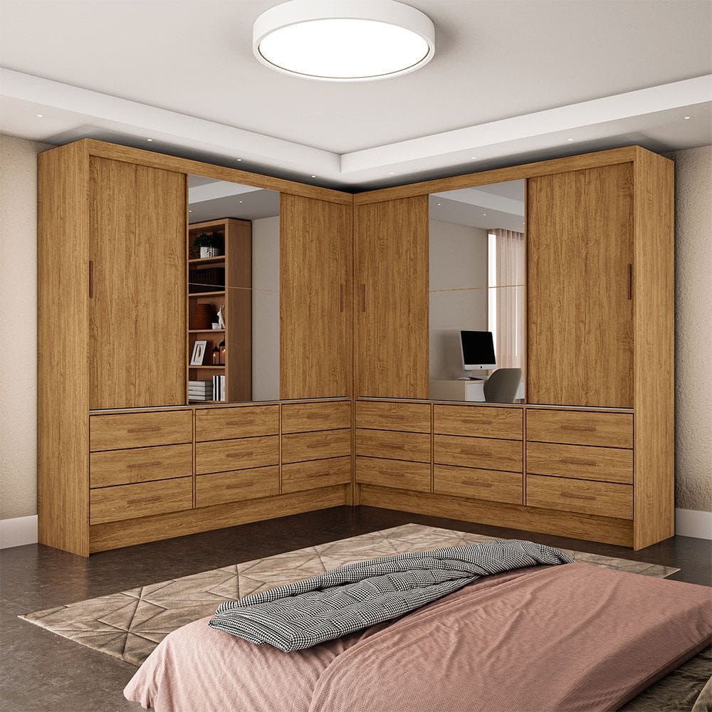 Closet Sevilha 6 Portas Casal Duplo Plus 18 Gavetas Carioca Moveis