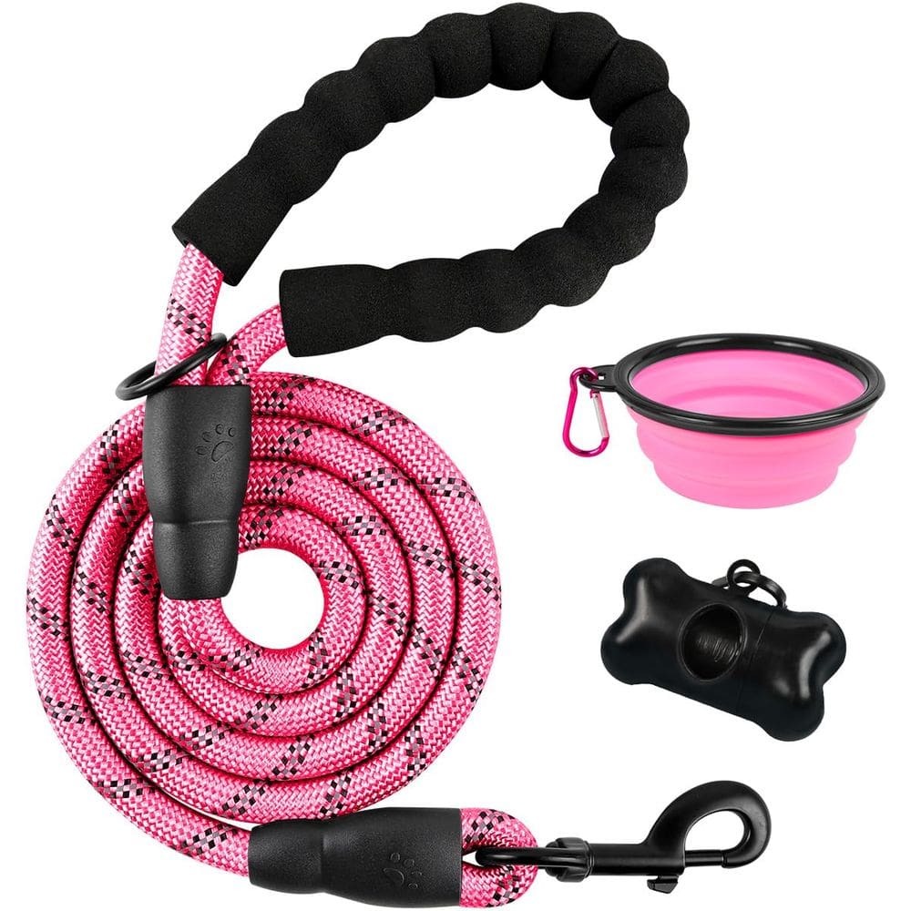 Coleira para cães BARKBAY Heavy Duty para cães grandes, 1,5 m, rosa