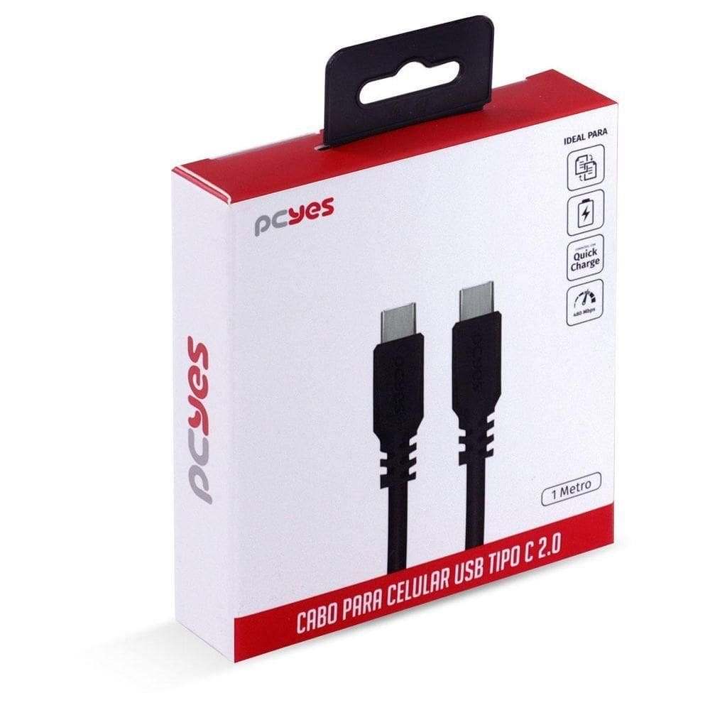 Cabo Usb Tipo C Para Usb Tipo C 1m Preto - Pucp-01