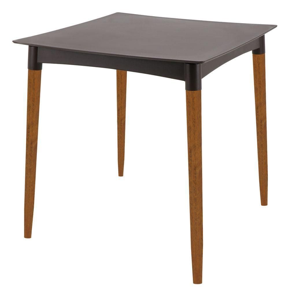 Mesa Tramontina Diana Em Polipropileno Marrom Com Pernas De Madeira Eucalipto