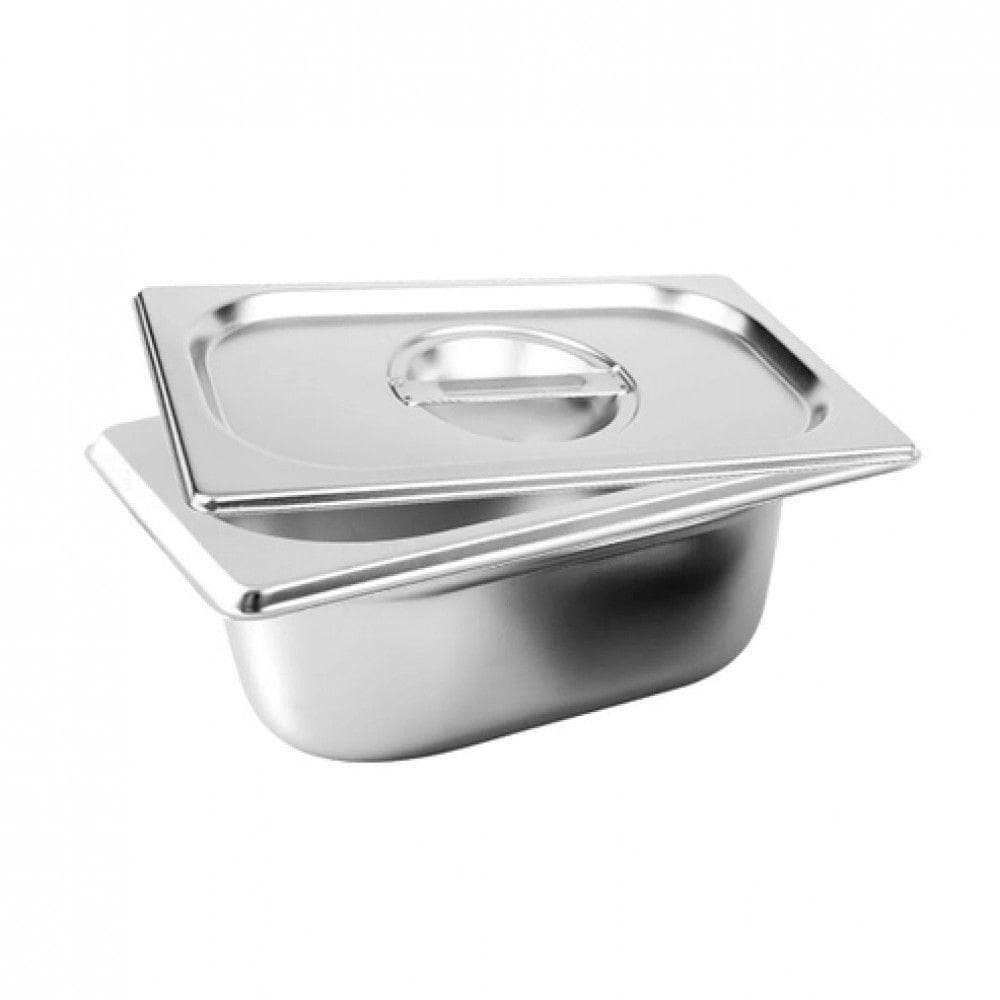 Kit Cuba Gastronomica Com Tampa Inox Gn 1/9 X 65mm Brasinox