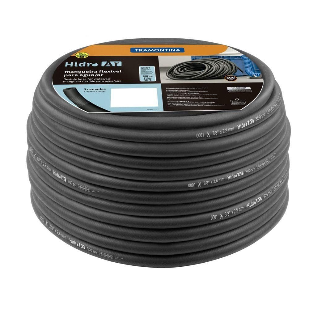 Mangueira Hidro Ar 300 Psi Tramontina Para água-ar Em Pvc ível 1-4 Polegada X 2,6 Mm 3 Camadas 50 M