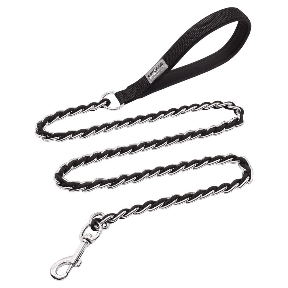 Corrente de coleira S-ETOVUS de metal à prova de mastigação para cães de médio porte