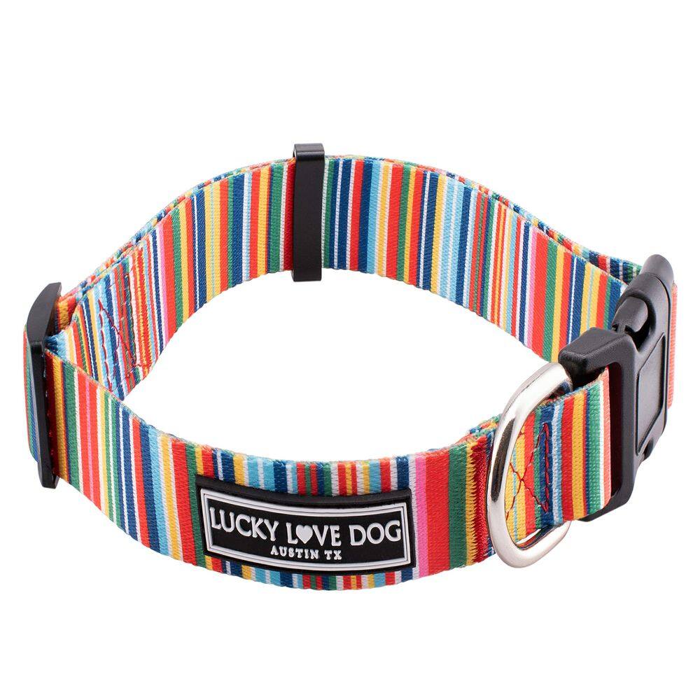 Coleira de cachorro Lucky Love Rainbow Pattern para cães grandes