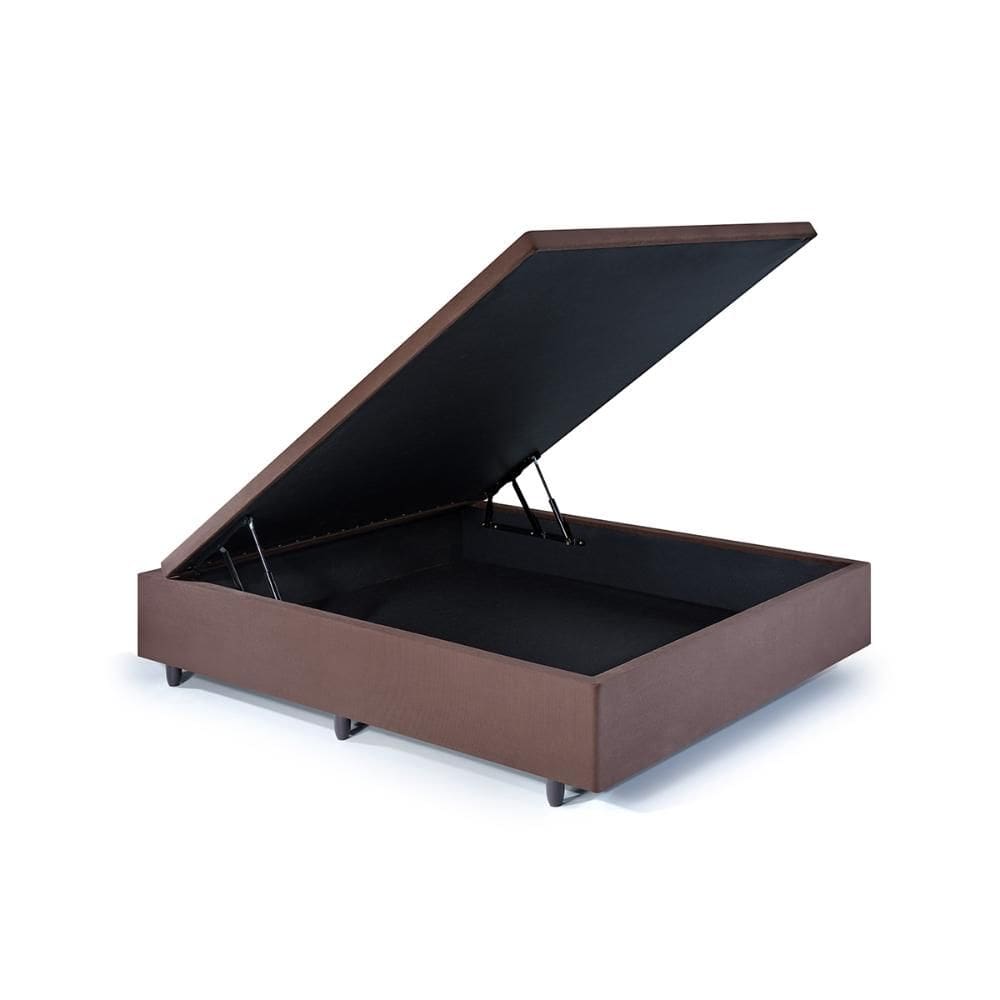 Cama Box Baú Viúvo 120x203x34 cm Suede Marrom