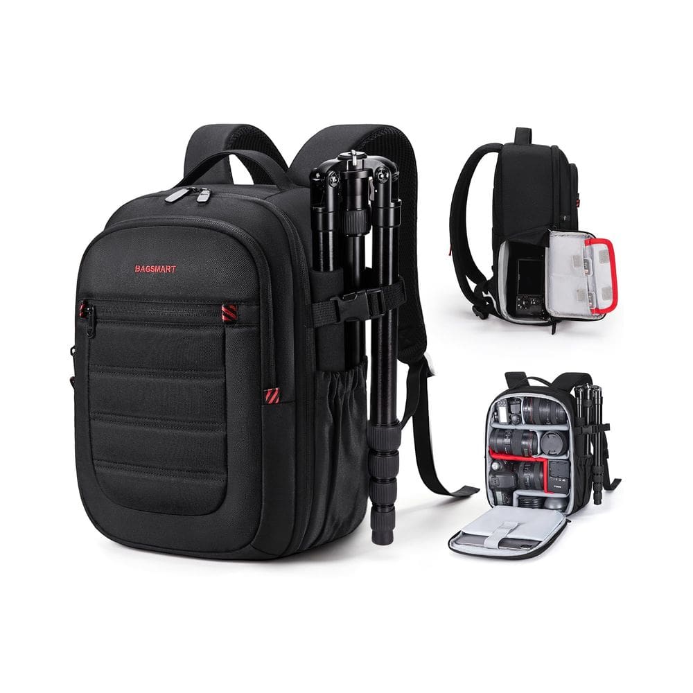 Bolsa para câmera BAGSMART DSLR SLR, mochila pequena com laptop de 13"