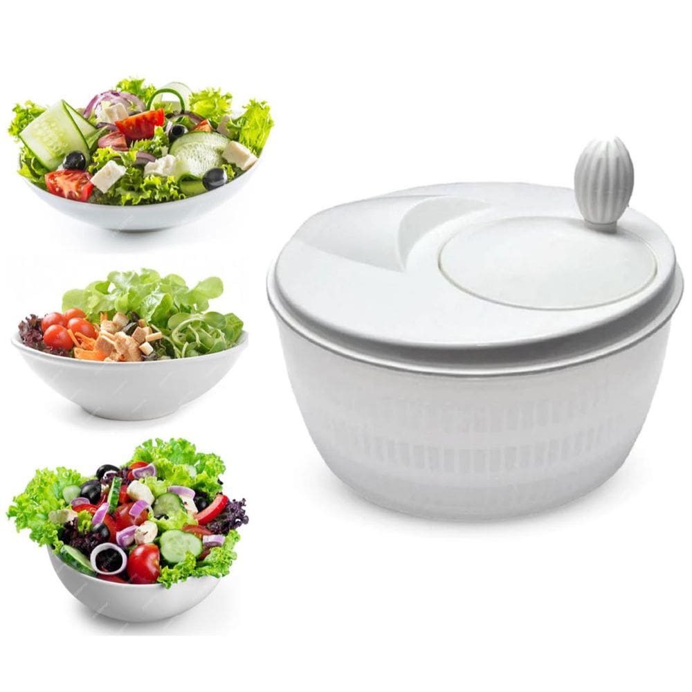 Centrífuga de Salada Seca Salada Secador de Verduras Saladas e Folhas Manual 4 Litros Modelo Grande