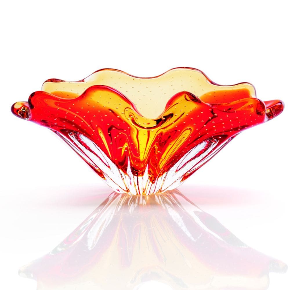 Centro De Mesa Em Cristal Murano Vermelho São Marcos