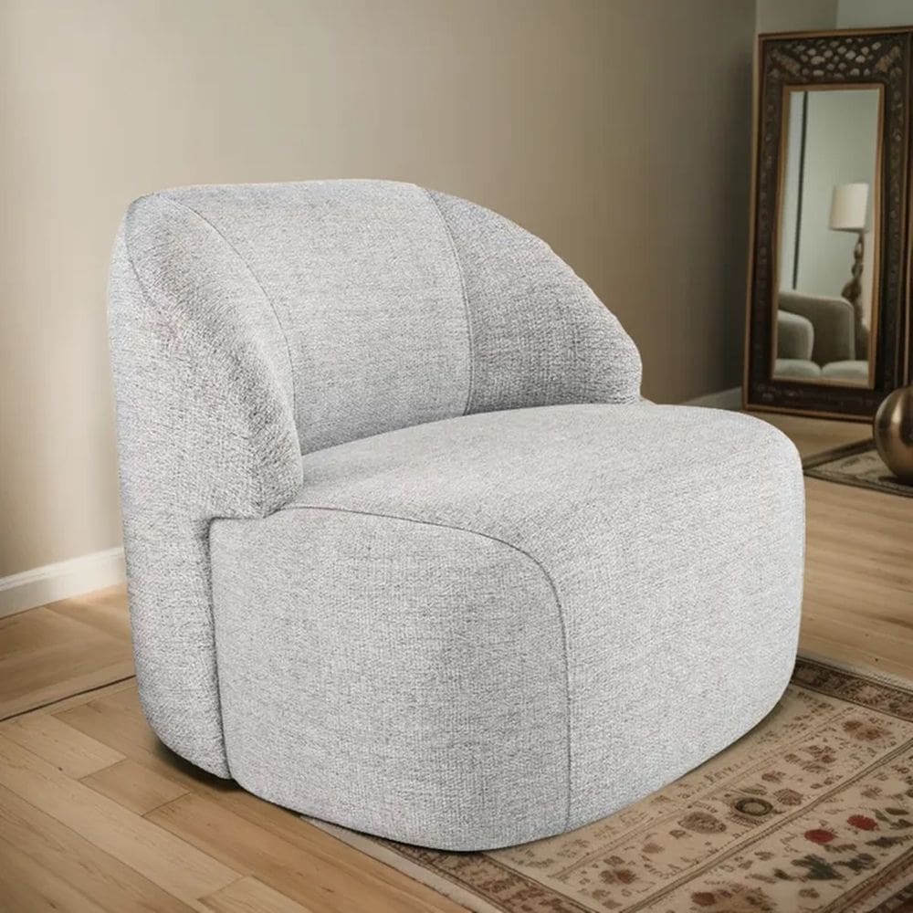 Poltrona Organica Decorativa Eloa Linho Cinza - Londrilar