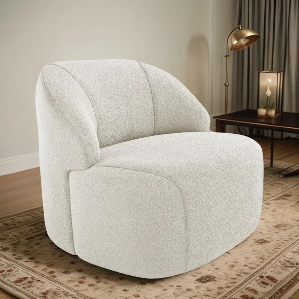 Poltrona Organica Decorativa Eloa Boucle Bege - Londrilar