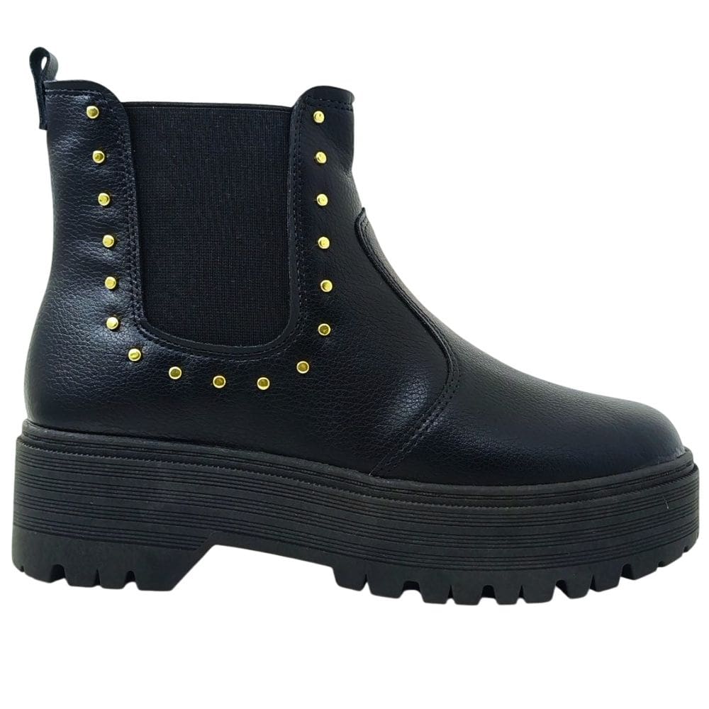 Bota Coturno Feminina Casual Dia a Dia Solado Tratorado Bico Redondo Salto Baixo Moleca 5351.102