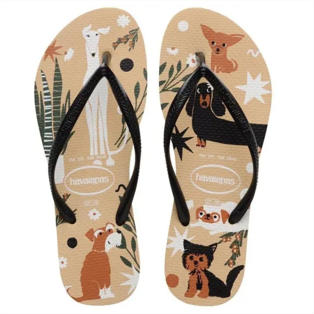 Chinelo Havaianas Slim Pets Dourado