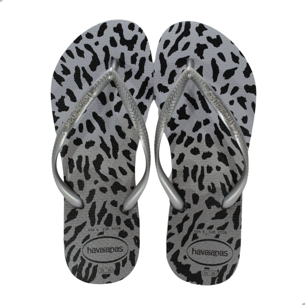 Chinelo Feminino Havaianas Slim Animals Cinza