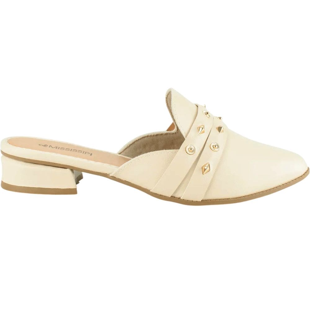Mule Feminina Casual Dia a Dia Passeio Trabalho Detalhes Metalizados Mississipi Mc881