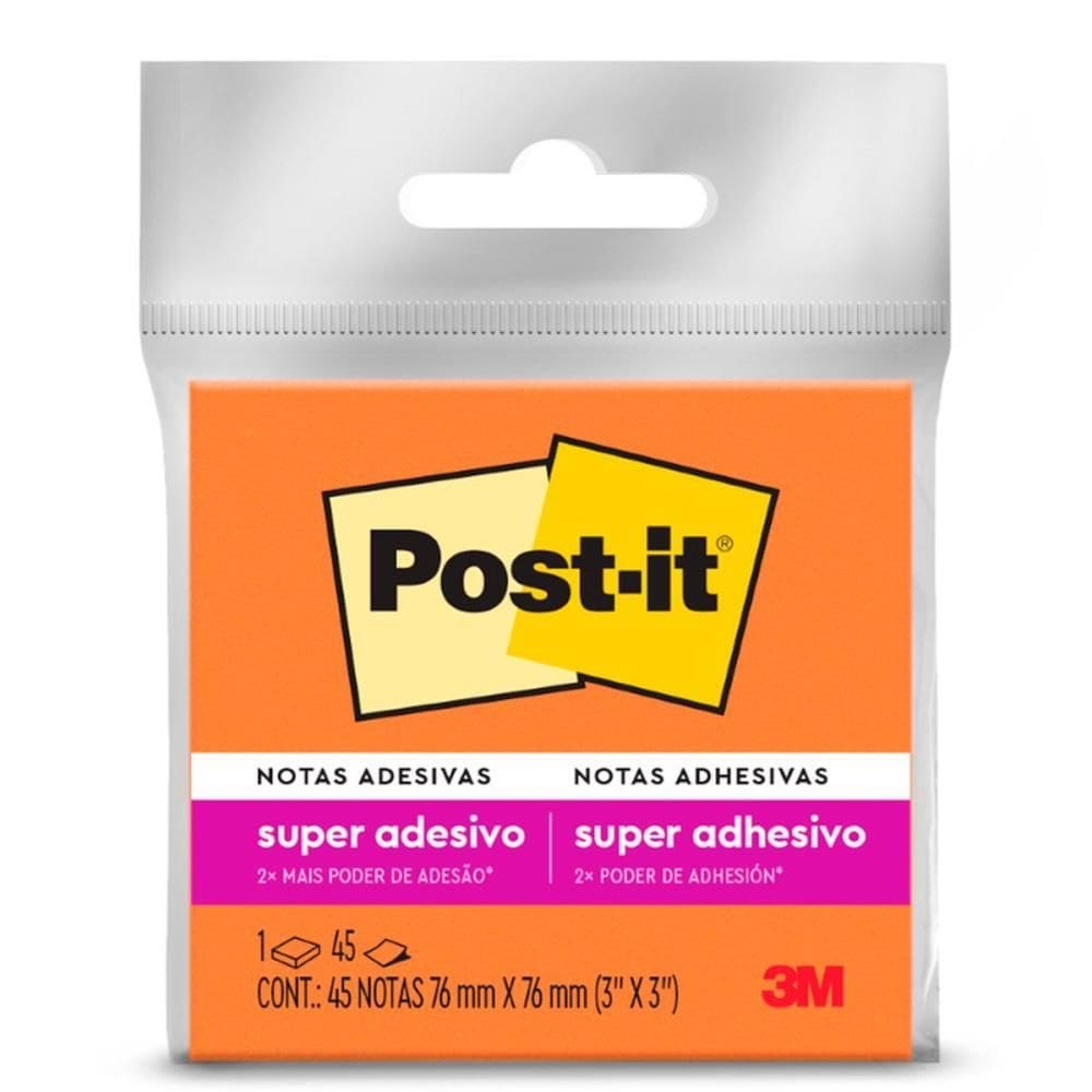Bloco De Recado Post-it 76x76mm Laranja 45fls. - 3m