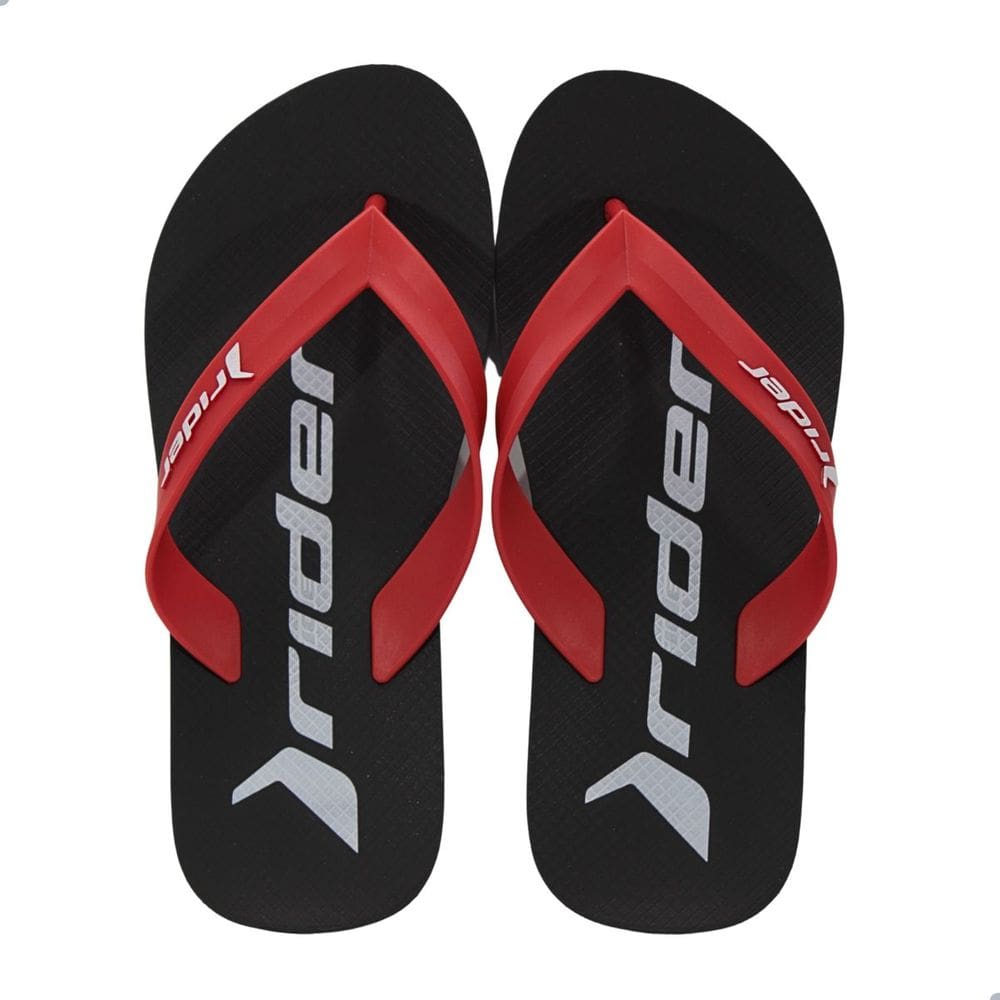 Chinelo Masculino Rider 12303 Feel Preto Vermelho e Branco